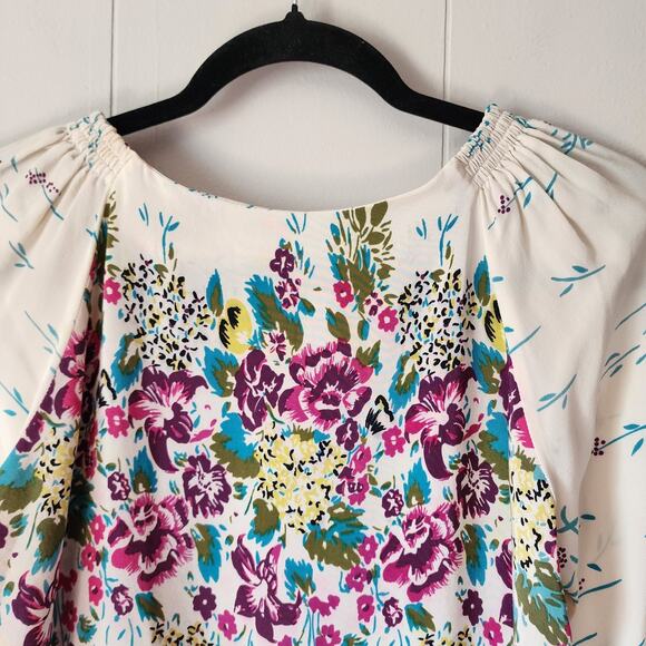 81 Poppies 100% Silk Boho Cottage Vintage Lightweight Floral Blouse 4 - Picture 11 of 11